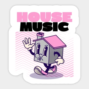 HOUSE MUSIC  - character (pink/black) Sticker